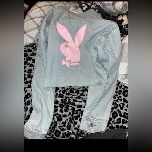 PLAYBOY DENIM CROP JACKET
